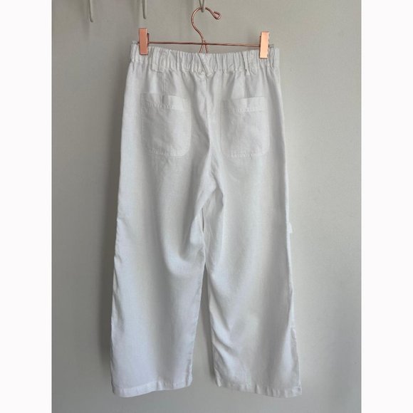 Truce (Nordstrom Brand) Girls' White Linen Blend Pants - Picture 2 of 8
